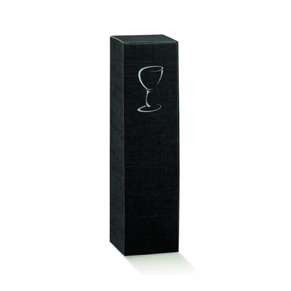 Coffret pour 1 magnum noir avec impression verre argent