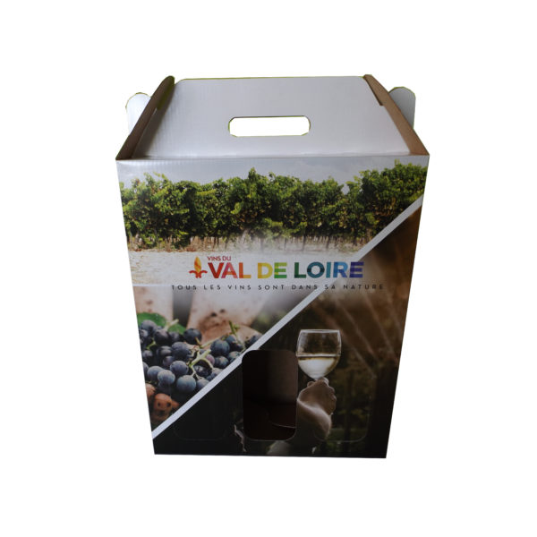 Valisette pour 3 bouteilles imprimée Val de Loire