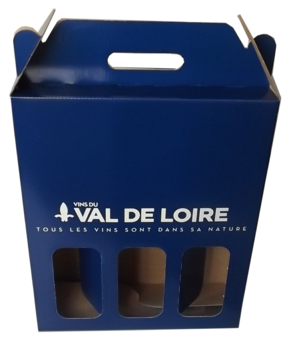 VALISETTE 3 BOUTEILLES VAL DE LOIRE BLEU/IVOIRE